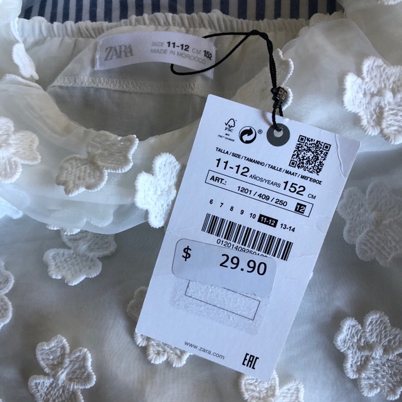 Beautiful Zara Girl Lace blouse NWT. - Picture 2 of 2